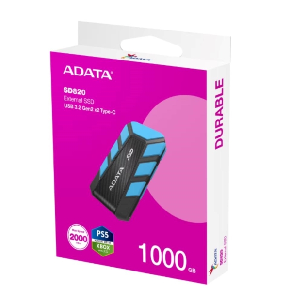 ADATA SD820/1TB/SSD/Externí/Modrá/5R