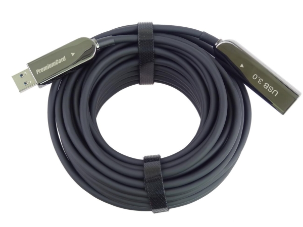 PREMIUMCORD Kabel USB3.0 + 2.0 prodlužovací optický AOC kabel A/Male - A/Female 20m
