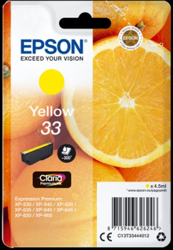 Náplň Epson 33, C13T33444012 žlutá