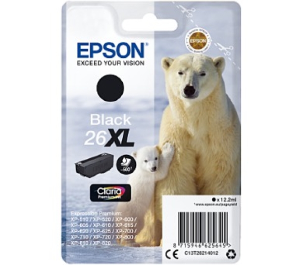Náplň Epson 26XL, C13T26214012 černá blistr 