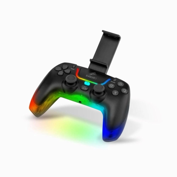 EVOLVEO Ptero2, bezdrátový & drátový gamepad pro PC, PS3/4/5, iOS, Android, Switch, černý