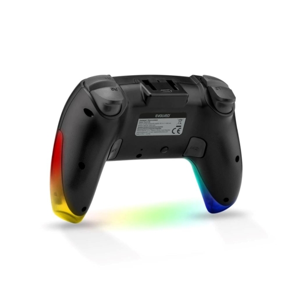 EVOLVEO Ptero2, bezdrátový & drátový gamepad pro PC, PS3/4/5, iOS, Android, Switch, černý