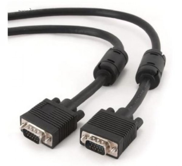 KABEL propojovací VGA 15M-15M 15.0m stíněný extra, BLACK, ferrity GEMBIRD, přípojný k mon.
