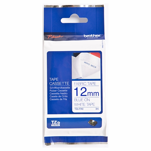 Brother TZe-FA3 - Tovární - námořnická modř na bílé - Role (1,2 cm x 3 m) 1 kazeta/y nažehlovací páska - pro Brother PT-D210, D600, H110; P-Touch PT-1880, D200, D450, E110, E550, E800, H110, P900