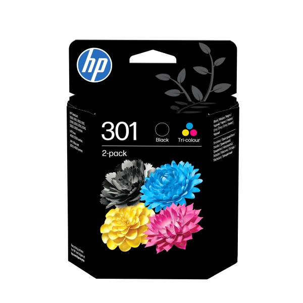 Náplň HP č.301, N9J72AE černá a barevná 2-pack 