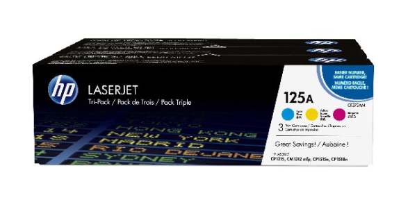 HP 125A CMY (CF373AM), multipack barevných tonerů do tiskárny  HP