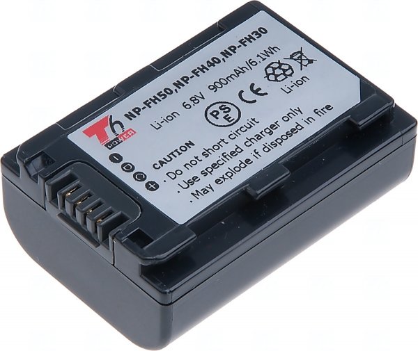 Baterie T6 Power Sony NP-FH50, NP-FH40, NP-FH30, 700mAh, 4,7Wh, šedá