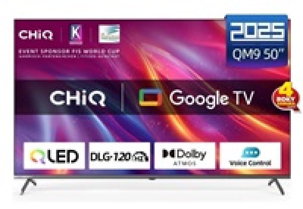CHiQ U50QST TV 50", UHD, QLED, ultratenká, Google TV, DLG 120 Hz, Dolby Audio, Frameless, metalická