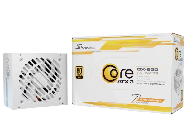 Zdroj Seasonic CORE GX White ATX 3.1 - 850W, 80+ Gold, modular