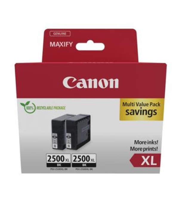Canon CARTRIDGE  PGI-2500XL BK TWIN černá pro Maxify iB4050, iB4150, MB5050, MB515x,  MB5350, MB545x