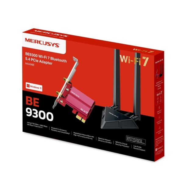 MERCUSYS MA49BE WiFi7 PCIe adapter (BE9300,2,4GHz/5GHz/6GHz,Bluetooth5.4)
