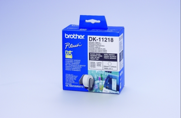 Brother papírové štítky 24mm, bílá, 1000 ks, DK11218, pro tiskárny řady QL