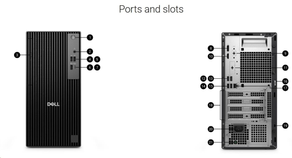 Dell Pro/QCT1255/Tower/R5-8600G/16GB/512GB/AMD int/W11P/3RNBD
