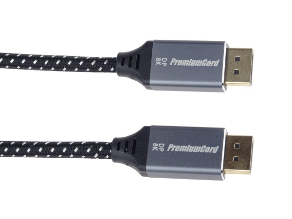 PREMIUMCORD Kabel DisplayPort 1.4 přípojný kabel, kovové a zlacené konektory, 1,5m