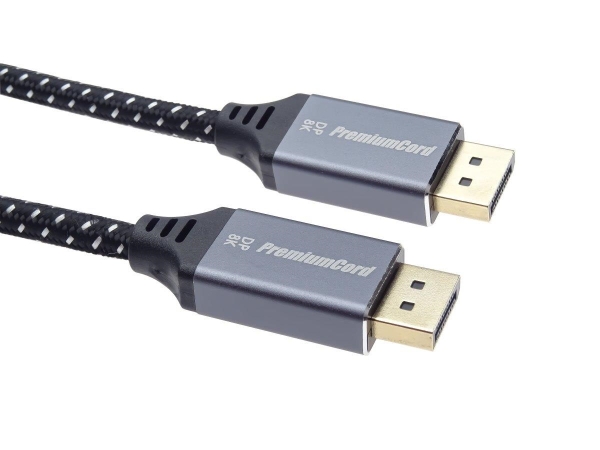 PREMIUMCORD Kabel DisplayPort 1.4 přípojný kabel, kovové a zlacené konektory, 1,5m