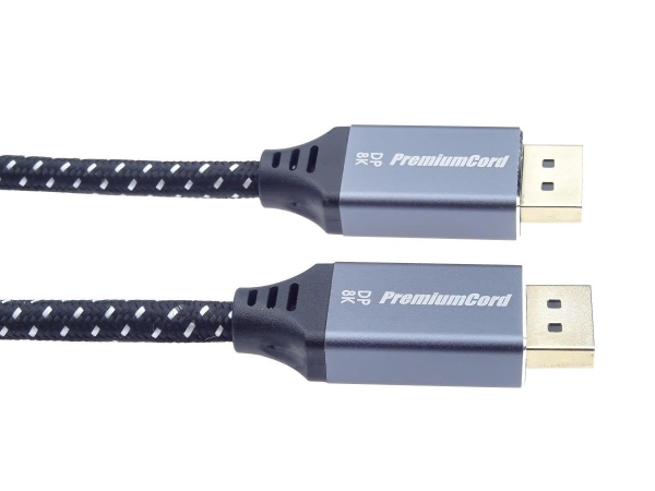 PREMIUMCORD Kabel DisplayPort 1.4 přípojný kabel, kovové a zlacené konektory, 1,5m