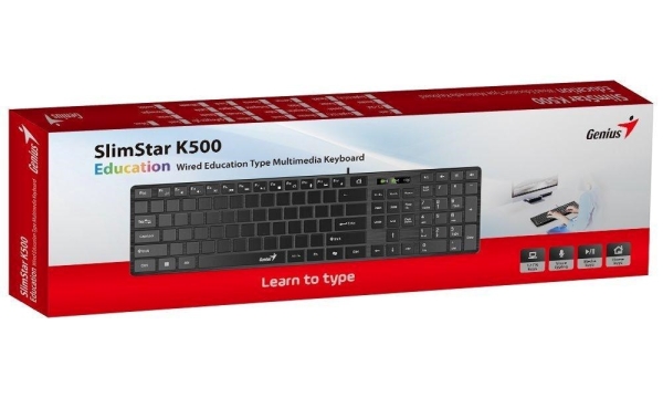 GENIUS klávesnice Slimstar K500 education spepá bez pismen USB black (černá)