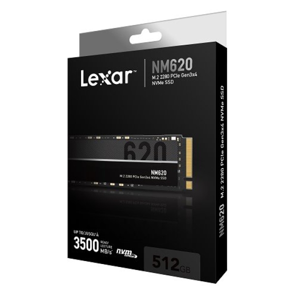 LEXAR NM620 SSD NVMe M.2 512GB PCIe (čtení max. 3500MB/s, zápis max. 2400MB/s)