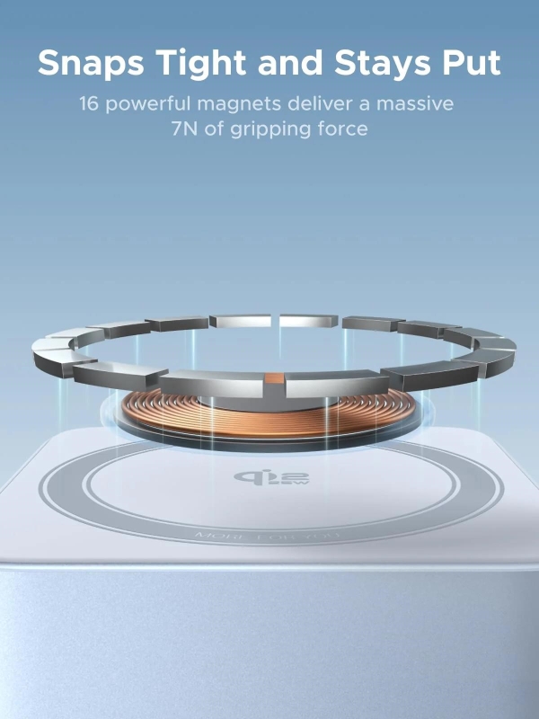 UGREEN magnetická bezdrátová nabíječka 2v1 MagFlow Qi2.2, 25W, MagSafe, stříbrná