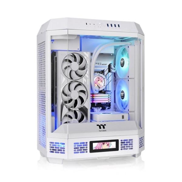 THERMAL TAKE Case The Tower 600, ATX, Průhledná bočnice, 2x 140mm Fan, bílá
