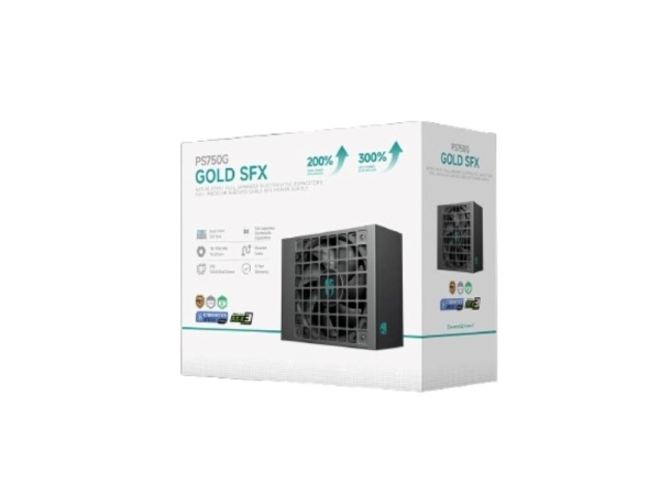 DEEPCOOL GAMERSTORM zdroj 750W PS750G, 92mm, Plně modulární, Gold Cybenetics, ATX 3.1, černá