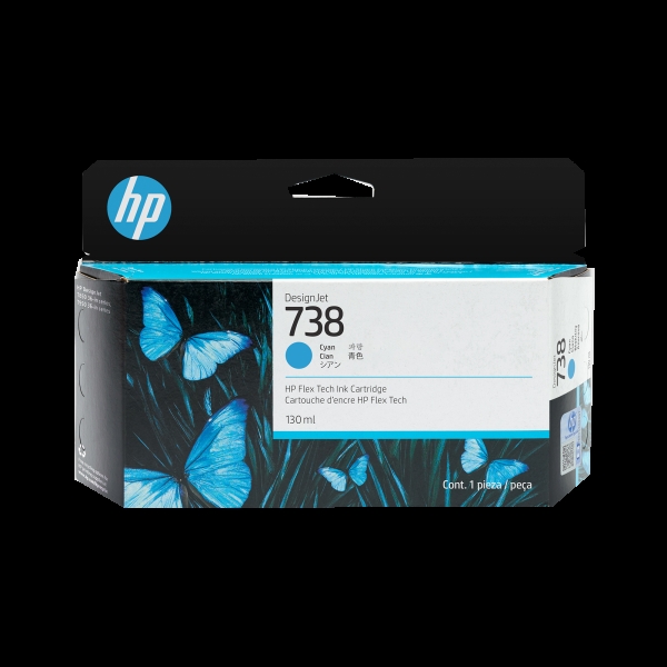HP 738 130-ml Cyan DesignJet Ink Cartridge