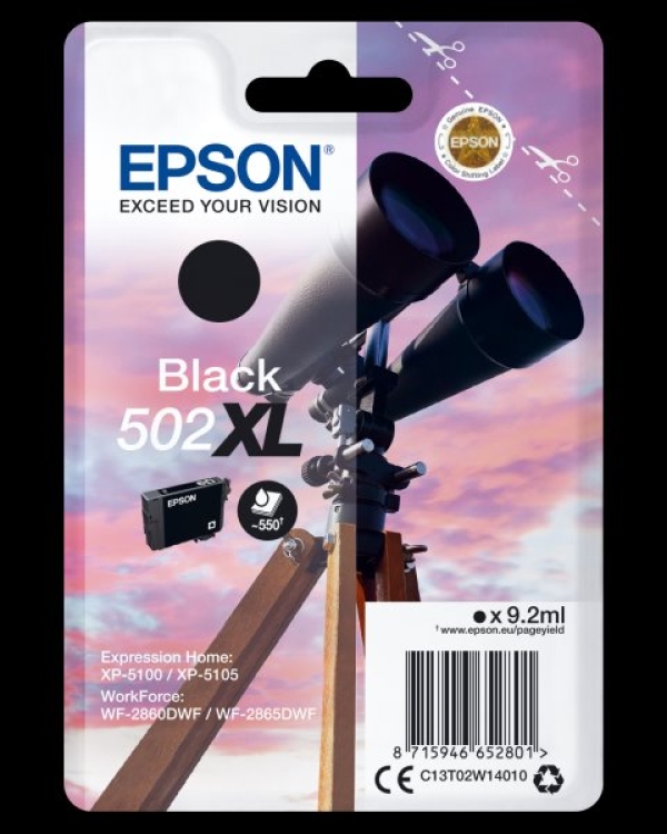 Náplň Epson 502XL, C13T02W14010 černá