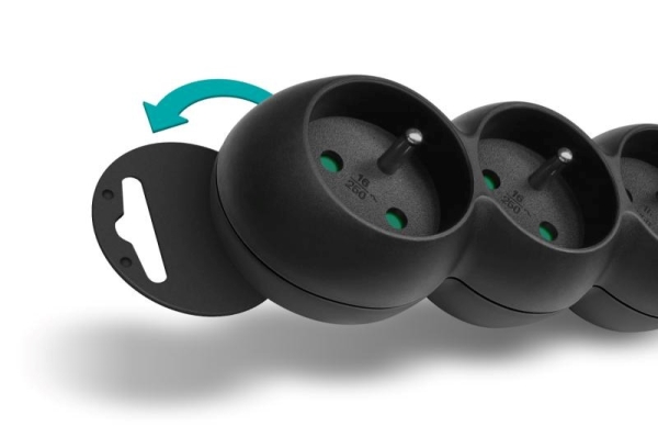 CONNECT IT prodlužovací kabel 230V, 6 zásuvek, 5m, s vypínačem, černá