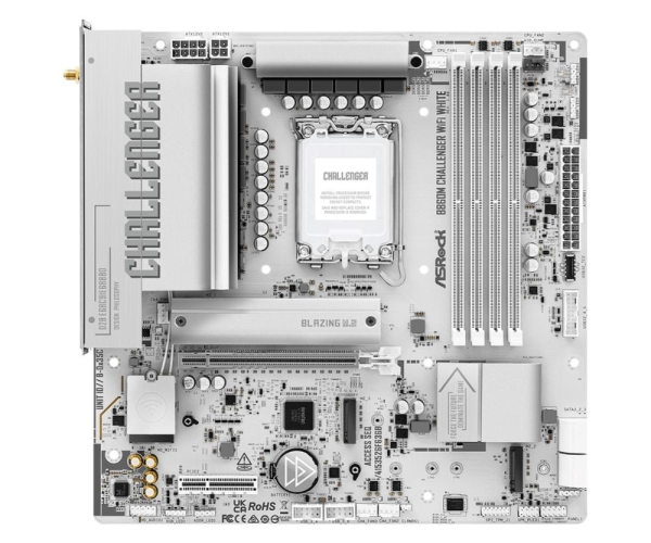ASRock MB Sc LGA1851 B860M Challenger WiFi WHITE, Intel B860, 4xDDR5,1xHDMI, WiFi, mATX