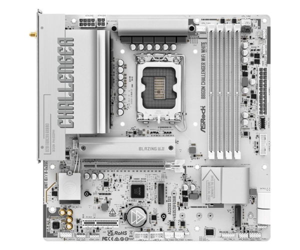 ASRock MB Sc LGA1851 B860M Challenger WiFi WHITE, Intel B860, 4xDDR5,1xHDMI, WiFi, mATX