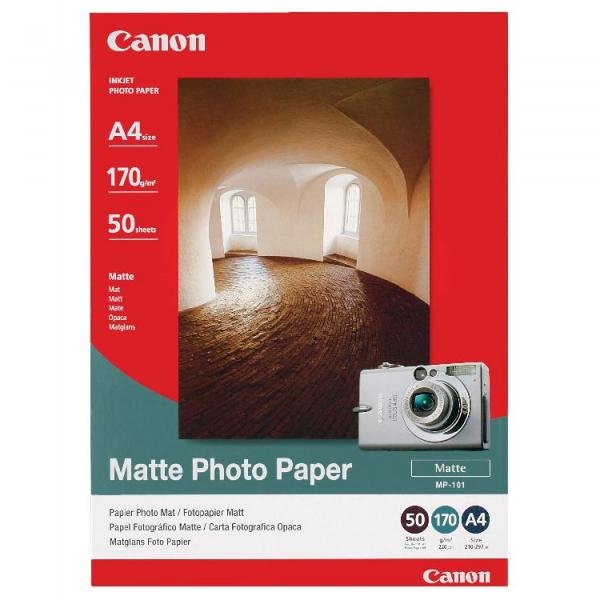 Canon Matte Photo Paper, foto papír, matný, bílý, A4, 170 g/m2, 50 ks, MP-101 A4, inkoustový