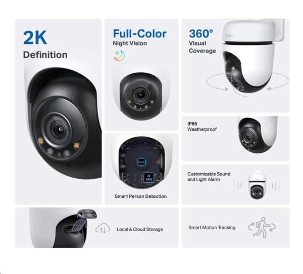 Tapo C510W(2-pack) Outdoor Pan/Tilt Security Wi-Fi Camera