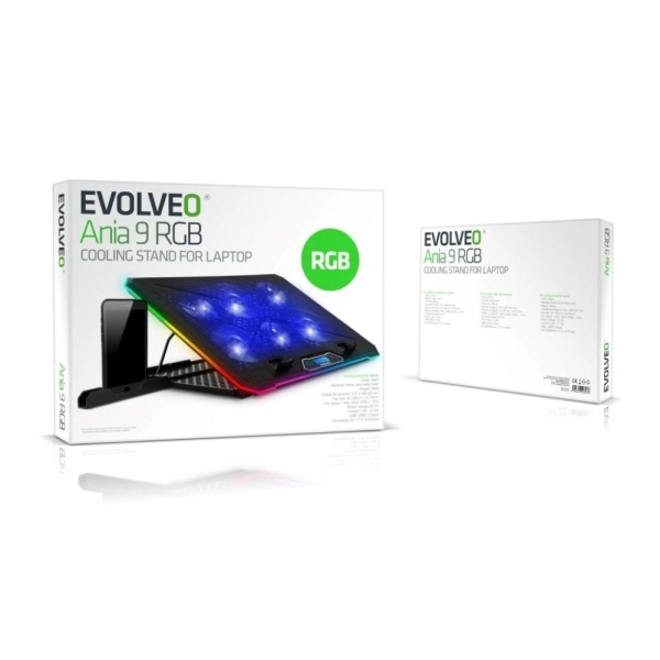 EVOLVEO Ania 9 RGB, nastavitelný podstavec pro notebook