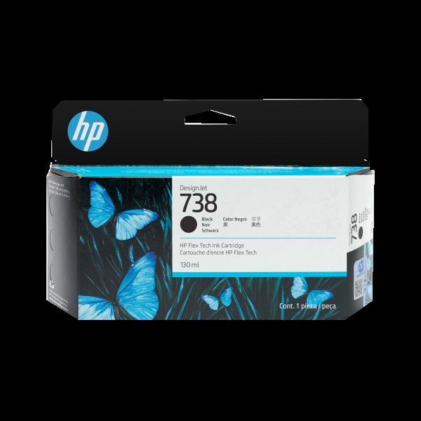 HP 738 130-ml Black DesignJet Ink Cartridge
