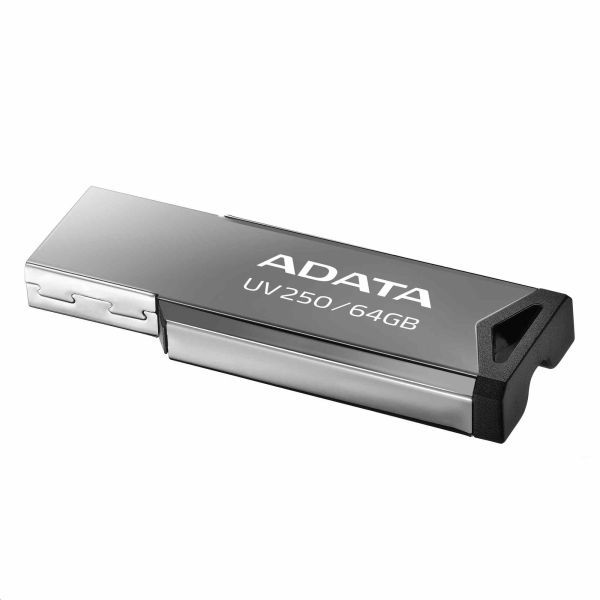 ADATA Flash Disk 64GB UV250, USB 2.0 Dash Drive, stříbrná