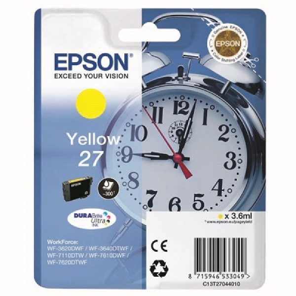 Náplň Epson 27XL, C13T27144012 žlutá