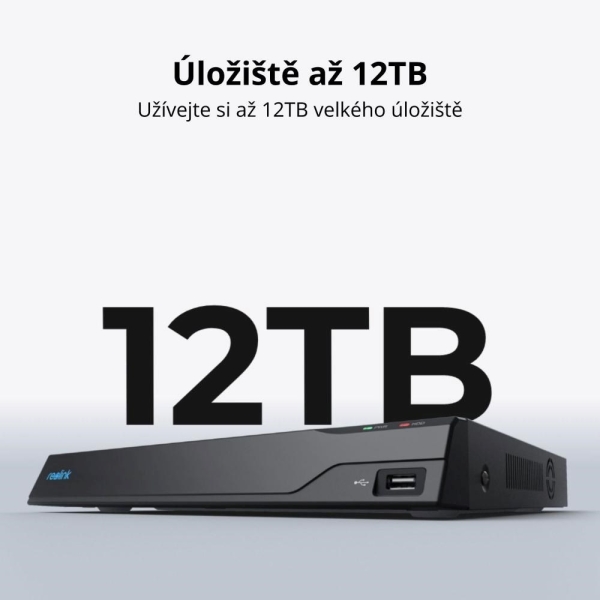 REOLINK bezpečnostní NVR jednotka NVS16, Kapacita až 12TB, 4TB HDD, 16 Kanálů s 16MP