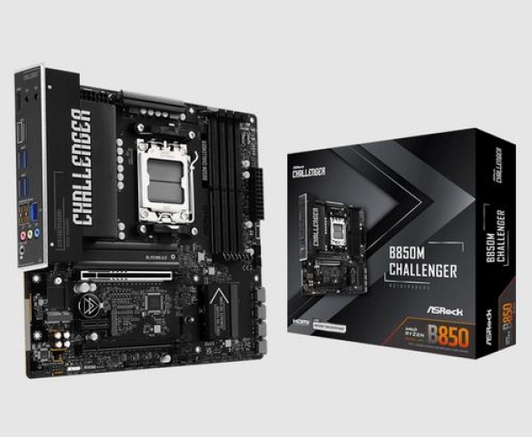 ASROCK B850M CHALLENGER (AM5, amd B850, 4xDDR5 8000+, PCIE 5.0, HDMI, 4xSATA3 +2xM.2, USB3.2 G2, GLAN 2,5G, mATX)