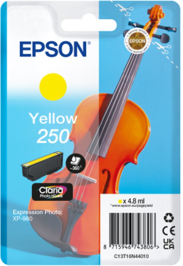 Epson 250 - 4.8 ml - žlutá - originální - blistr - inkoustová cartridge - pro P/N: C11CL95402