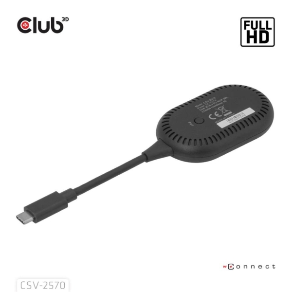 Club3D Bezdrátový adaptér (vysílač) USB-C na HDMI, Full HD, dosah 25m