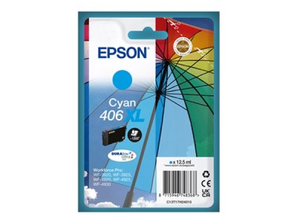 Epson 406XL - 12.5 ml - XL - azurová - originální - blistr - inkoustová cartridge