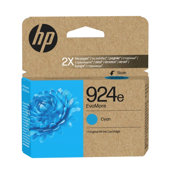 HP 924e EvoMore - 10 ml - azurová - originální - Officejet - inkoustová cartridge - pro Officejet Pro 8120e, 8130e