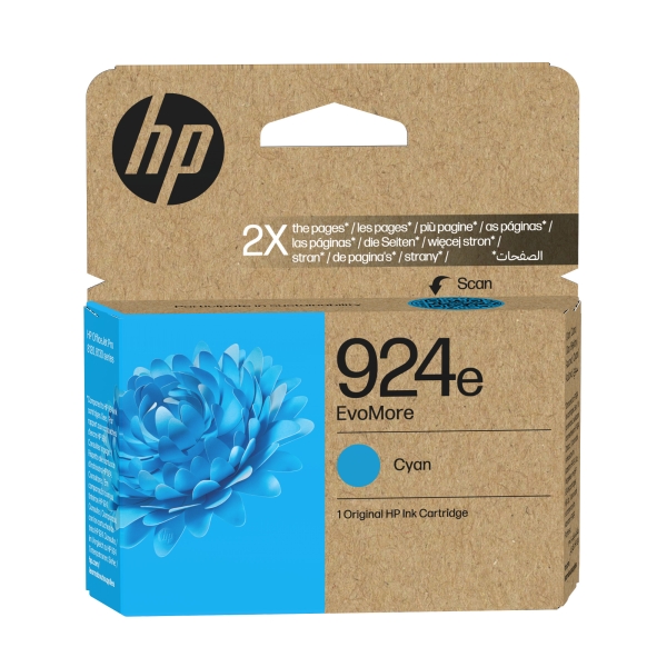 HP 924e EvoMore - 10 ml - azurová - originální - Officejet - inkoustová cartridge - pro Officejet Pro 8120e, 8130e