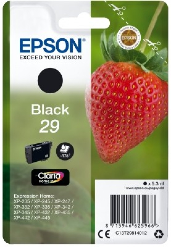 Náplň Epson 29, C13T29814012 černá blistr 