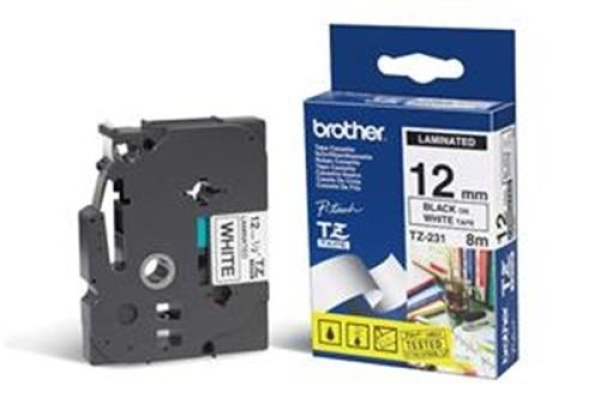 Brother TZe-MQF31 - Černá na pastelově purpurové - Role (1,2 cm x 8 m) 1 kazeta/y lamino páska - pro Brother PT-P750, P950; P-Touch PT-D610; P-Touch Cube PT-P300; P-Touch Cube Pro PT-P910