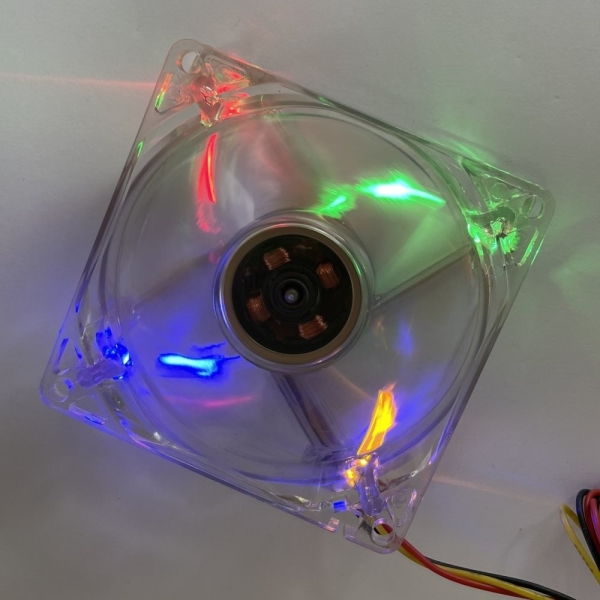 EUROCASE ventilátor 80mm, 12V/0,15A, prosvětlený RGB (3-pin)