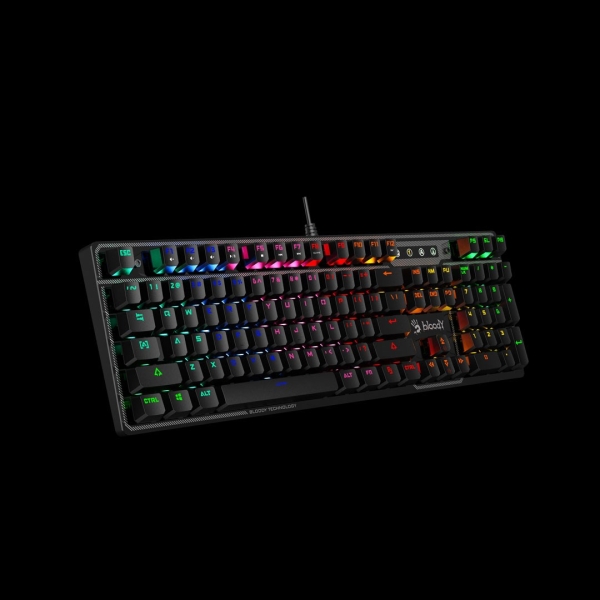 A4tech Bloody Klávesnice B750N, herní klávesnice, mechanická, drátová, Green Switch, CZ/SK, Černá