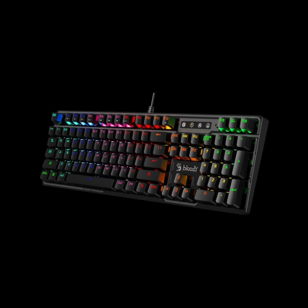 A4tech Bloody Klávesnice B750N, herní klávesnice, mechanická, drátová, Green Switch, CZ/SK, Černá