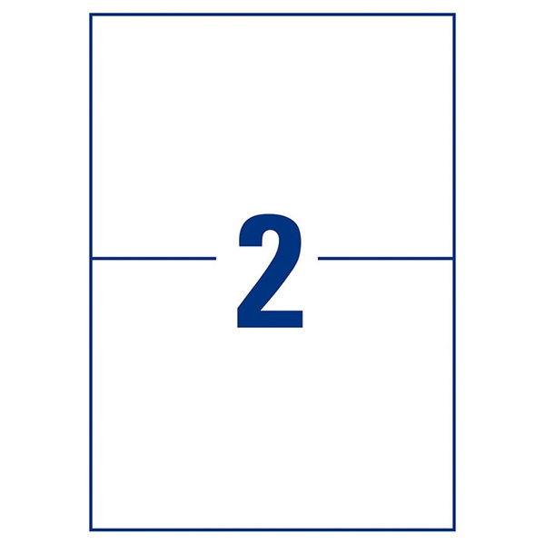 Avery Zweckform etikety 210mm x 148mm, A4, matné, bílé, 2 etikety, velmi odolné, baleno po 20 ks, L4717-20, pro laserové tiskárny 