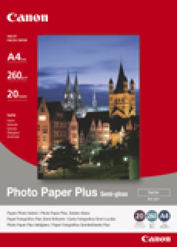 Canon Photo Paper Plus Semi-Glossy, foto papír, pololesklý, saténový typ bílý, A4, 260 g/m2, 20 ks, SG-201 A4, inkoustový